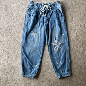 Free People Distressed Denim Pants Size XS